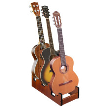 SUNNYNEST Guitar Rack Wooden Guitar Stand For 3 Acoustic Multi Guitar Stand Space-Saving for Home Studio Stage Walnut Color