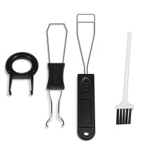 4 Pack Keycap Puller & Brush Set for Computer Motherboard Camera Small Space Mechanical Keyboard DIY, Keycaps Remover and Brush Cleaner for Mechanica