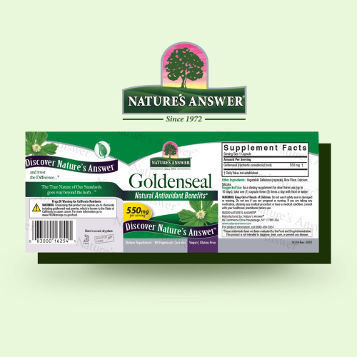 Nature's Answer, Goldenseal Root, 550 mg, 50 Vegetariánských Kapslí 2