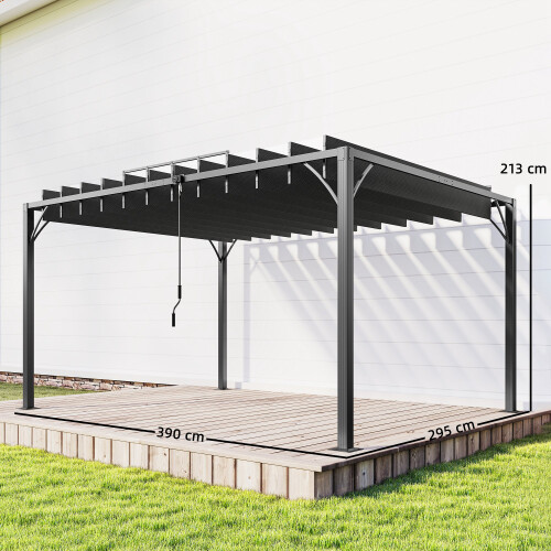 Outsunny Pérgola Gris 390 x 295 x 213 cm 2
