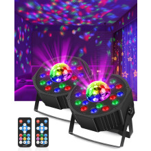 Disco Light, Stage Light,2 in 1 Stage Lamp with Disco,WRGB Stage Lighting, DJ Par Lights for Karaoke Live Streaming,Musical Stage Performance Disco P