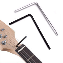2 Pcs Guitar Wrench, Black 4mm Ball Head, Silver 5mm Ball Head, Length 125mm, Width 75mm, Metal Wrench Tool, Guitar Allen Wrench, for Martin Acoustic