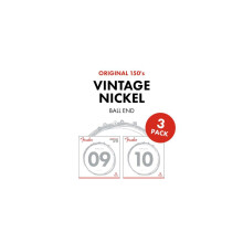 Fender Original 150 Guitar Strings, Pure Nickel Wound, Ball End, 150L .009-.042 Gauges, 3-Pack