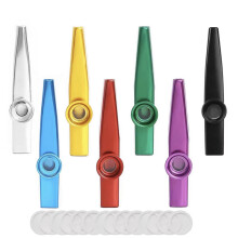 LIANRISES 7pcs Kazoo Instrument Kazoos Multipack, Metal Kazoos Musical Instruments with 14pcs Flute Membrane for Instrumental Accompaniment and Party