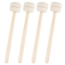 YOUEON 2 Pairs Drum Mallets Soft Felt, 34 cm Wool Felt Drum Stick with Maple Handle, Anti-slip Bass Percussion Sticks Instrument Band Accessory for B