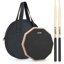 LOLUNUT 8 Inch Silent Drum Pad, Dumb Drum Beginner Rubber Practice Pad, with 5A Drum Sticks and Practice Pad Bag