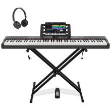 STRICH 88 Key Digital Piano Full Size Electric Keyboard with Stand, Semi-Weighted Sensitive Keys, Portable Electric Piano Set for Beginner, Bundle wi