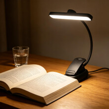 Mindu Music Stand Light, Clip On Piano Stand Light with 48 LED Beads, 4 Color 3 Brightness Modes, Eye Caring USB-C Rechargeable Book Reading Lamp, Pe