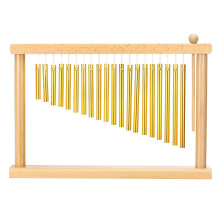 sourcing map 20 Note Chime Bar Table Top Wind Chimes Music Percussion Instrument with Mallet for Relaxing Meditation Office Decoration (Gold Tone)