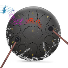Professional Steel Tongue Drum for Adults & Kids - 8 inch Hand Percussion Instrument Rain Drum with 11 Notes for Yoga, Meditation, Music Therapy & Co