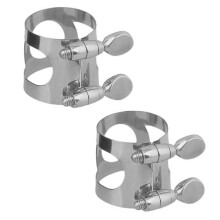 Orivin 2 PCS Silver Clarinet Ligature with Adjustable Screws for Woodwinds Mouthpiece Professional Instrument Accessory