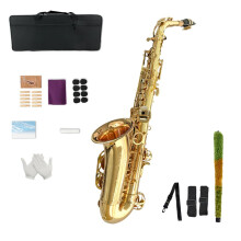Yinfente E Flat Alto Saxophone For Adult Beginners,Saxophone Student,Eb Alto Sax Full Kit With Reeds,Pads Cushions,Neck Strap,Hard Carrying Case,Mout