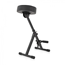 gear4music Musicians Stool Height and Angle Adjustable with Foot Rest and Padded Seat
