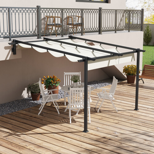 Outsunny Pérgola Beige 297 x 297 x 230 cm 1