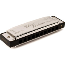 Fender Blues Deluxe Harmonica, Key of C, 10 Holes, Nickel Chrome, Includes Case
