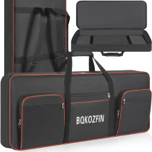 OUUTMEE 49 Key Keyboard Gig Bag - Keyboard Case, Heavy Duty 600D Oxford Piano Case with 10mm Padding, Front Storage Pocket & Dual Shoulder Straps - P