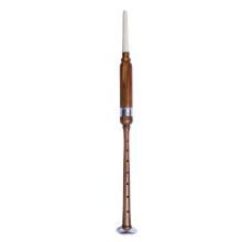 Scottish Highland Bagpipe Practice Chanter – Rosewood, Black & Natural Finish with Silver & Ivory Mounts, Includes Hard Case & 2 Reeds - Ideal for S