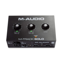 M-AUDIO M-Track Solo USB Audio Interface for Recording, Streaming and Podcasting with XLR, Line and DI Inputs, Plus a Software Suite Included