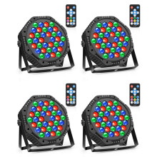 MOSFiATA LED Stage Light,RGB 36 LED Strobe Lights Sound Activated DMX Control,7 Modes Uplighting Lights with Remote Control Stage Lighting,Disco Part