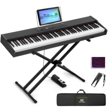 MUSTAR Digital Piano 88 Weighted Keys with Stand, Full Size 88 Key Piano Keyboard Semi Weighted for Beginners, Portable Electric Piano with USB MIDI,