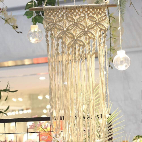 Arazzo da parete in macramè, decorazione boho per appartamento e dormitorio alla moda. 2