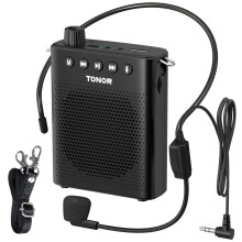 TONOR Voice Amplifier with 1m Headset Microphone, 100 cm Rechargeable Bluetooth Speaker 12h Duration, 240s Internal Recording, PA System for Teaching