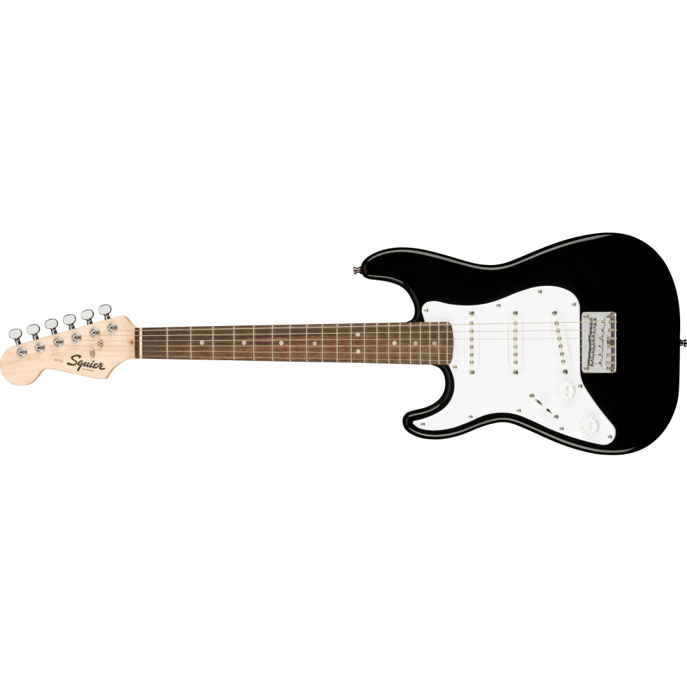 Fender Squier By Mini Stratocaster Left-Handed Electric Guitar, Short Scale Beginner Guitar For Kids Or Travel, Comes With Free Virtual Lessons, Blac
