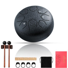 Rain Drum Set, Outdoor Garden Rain Drum, 6 inches 8 Tone Steel Tongue Drum Rain Chime, Handpan Instrument Meditation Drum, Outdoor Rain Chime Musical