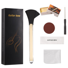 Guitar Bow Kit, 2-in-1 Horsehair Aluminum Alloy Guitar Bow Pick Picasso Bow with Rosin Sandpaper Cloth Fun Acoustic Instrument Playing Tools Create V