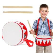Snare Drum, 8 inch Drum for Kids - Baby Musical Toys with an Adjustable Strap and 2 Drumsticks - Educational Wooden Toys Sensory Musical Instrument f