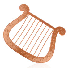 Plastic Angel Harp, 27.5x23cm/10.8x9.1in Lyre Harp for Halloween Christmas Theme Party Cosplay Performance Angel Costume Accessory (Brown)