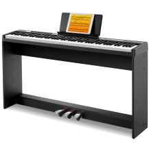 Donner Digital Piano Keyboard Velocity-Sensitive 88 Keys with Removable Piano Stand, Compact Beginner Home Electric Piano with Split Mode, LED Digita