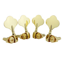 Guyker Open Frame Electric Bass Machine Head (2R + 2L) - 1:20 Ratio Gear Tuners Tuning Key Pegs - golden