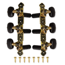 Mr.Power Guitar Tuners Machine Head 3+3 Set Tuning Keys Machine Pegs for Classical Guitar(Black Button)