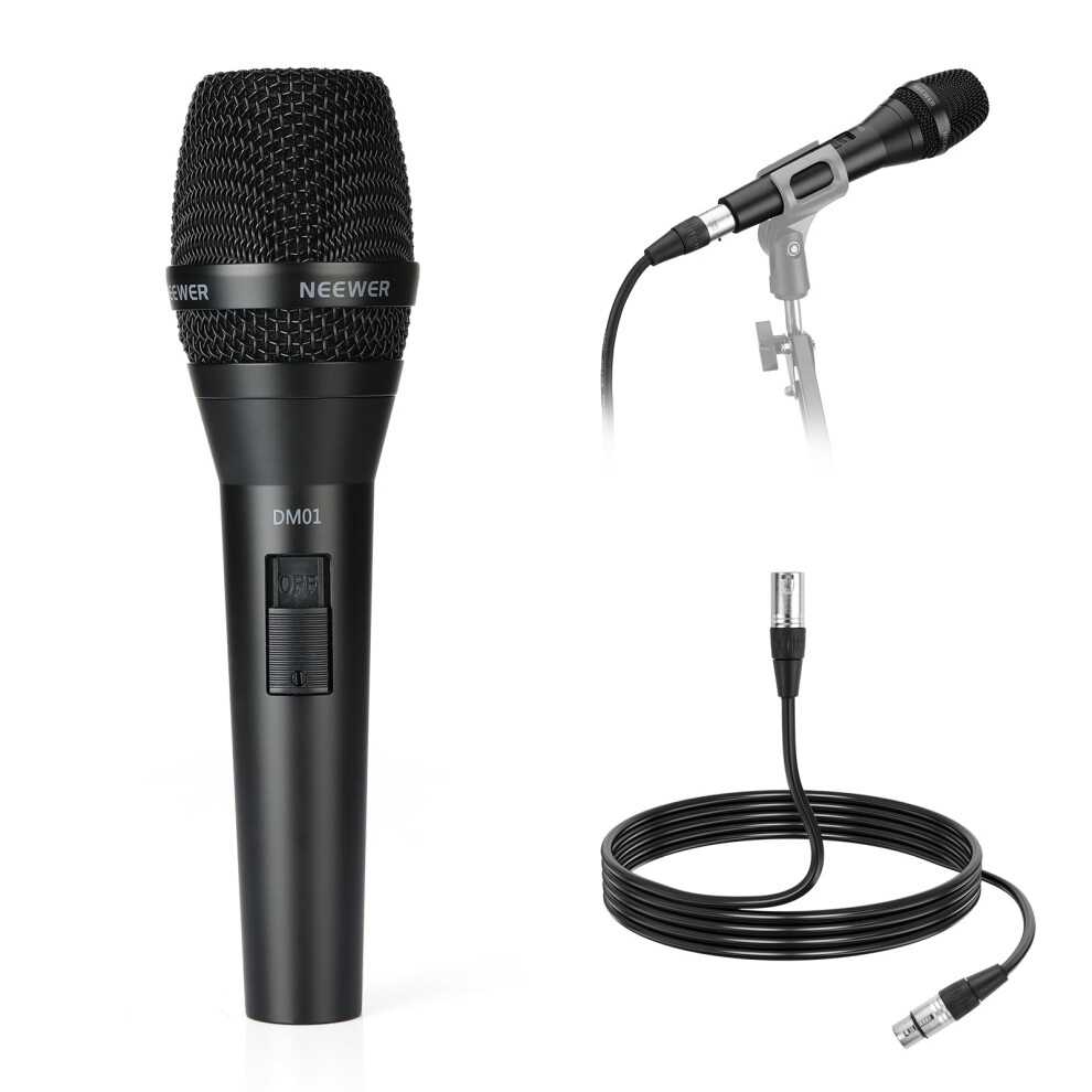 Neewer Dm01 Cardioid Dynamic Microphone With Xlr Cable For Podcast Singing Pc Gaming Streaming Studio Vocals, Speeches, Live Performances, 600Ω +/- 3