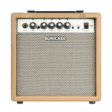 SONICAKE 15W Electric Guitar Combo Amplifier with Dual-Channel Headphone Output 3-Band EQ and Aux Input Portable Compact Design for Practice QAM-15 S