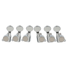 Musiclily 3+3 Sealed Guitar Tuners Tuning Pegs Keys Machine Heads Set, Kidney Button Chrome