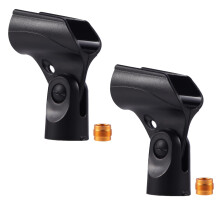 JTLAU Adjustable Microphone Holder & Microphone Clip, Mic Clip for Microphone Stand, Fits Wired Handheld Microphones, Includes 5/8" Male to 3/8" Fema