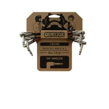 Orange Crush 6-Inch Pedalboard Patch Cables - 1/4" Angled for Guitar Effects Pedals, 3 Pack