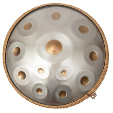 ANTETOK Handpan Instrument, 432hz 22Inch 12 Notes Silver, Professional Handmade Handpan for Music Healing, Yoga