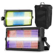 BeamZ BS336 LED Stage Lighting Package with 2X RGB Strobe Light Blinder Wash Lights and Durable GearSak Carry Bag for DJs, Events, Live Performances