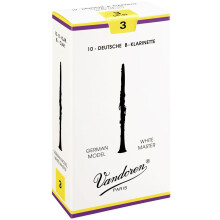 Vandoren CR1625 German White Master Bb Clarinet Reeds (Strength 2.5) (Pack of 10)
