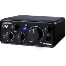PreSonus AudioBox GO, USB-C Audio Interface, For Music Production, Streaming and Podcasting with 6 months of Fender Studio Pro Recording Software