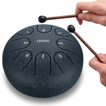 LEKATO Steel Tongue Drum 6 Inch 8 Tones, Steel Alloy Drum C Key Beginner ZenDrum Percussion for Meditation Yoga Musical Education, Best Gift for Adul