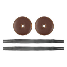 Amagogo 2 Pieces Leather Straps with Pads Cymbal Strap Chinese Gong Cymbal Hand Strap with Pads Soft Marching Repairing Cymbal Handle, brown