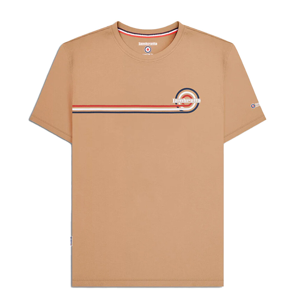 Lambretta (3Xl, Sand) Mens Ss24 Retro Stripe T-Shirt