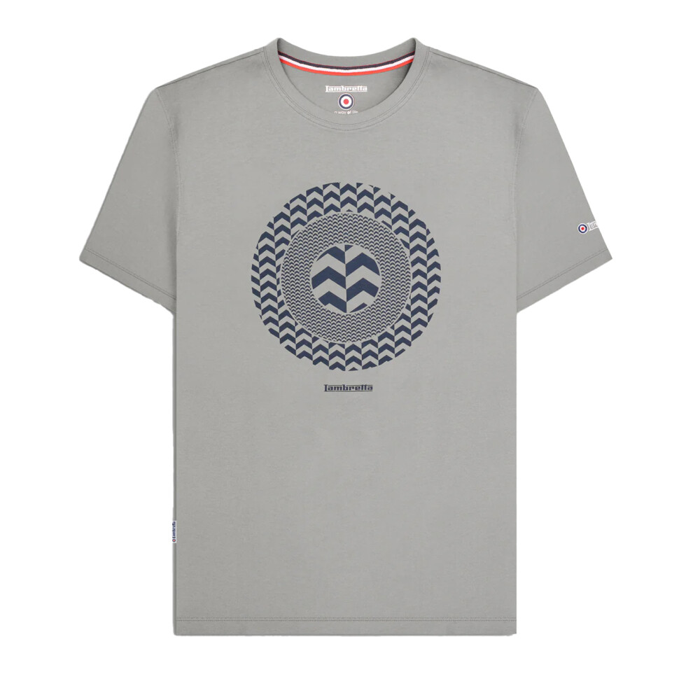 Lambretta (L, Ultimate ) Mens Chevron Target T-Shirt Grey