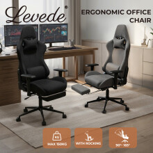 (Grey) Ergonomic Office Chair Reclining Executive Chair