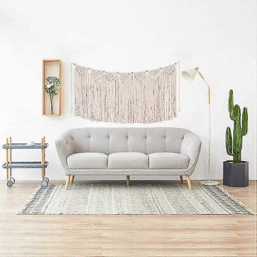 Large Handwoven Macrame Wall Carpet, 69x95 cm, Artisan Made 1