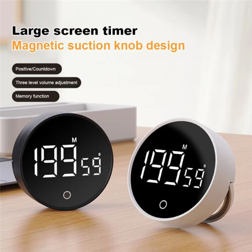 Magnetic Countdown Clock Kitchen Timer Manual Digital Timer Stand Desk Clock Cooking Timer Shower Study Stopwatch Black 2